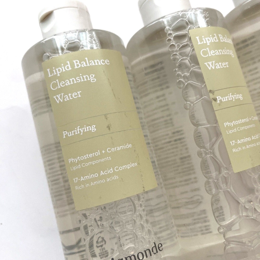 New 3pc Mamonde Lipid Balance Cleansing Water 250ml Vegan Sealed - Picture 3 of 3